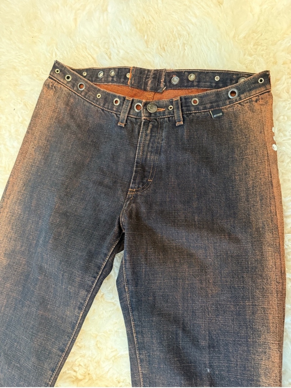RARE 🔥 Just Cavalli 2003 Low Rise Bat Acid Wash Jeans - Picture 5 of 15